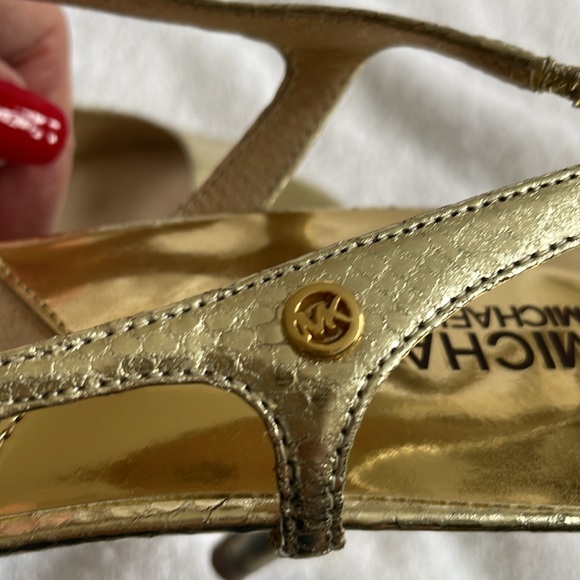 Michael Kors Light Gold Peep Toe Heels - Picture 8 of 10